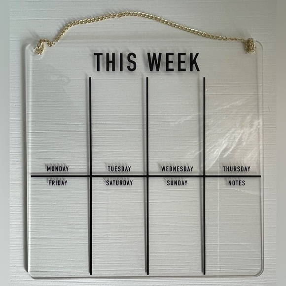 Target Acrylic Weekly Calendar Dry Erase Board - Picture 2 of 4